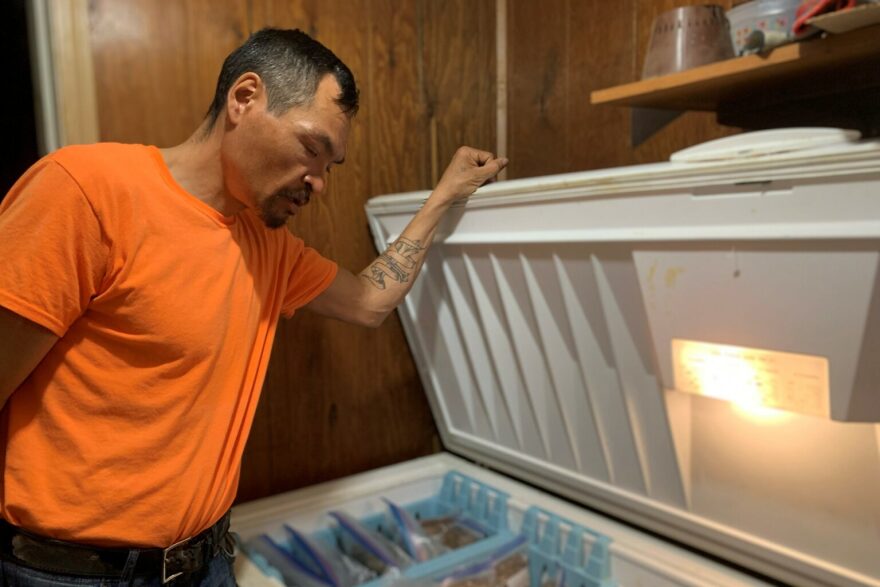 Chevak resident Ryan Bukowski says three freezers at his home filled with subsistence and store-bought foods completely thawed out during a three-day power outage after Western Alaska’s September 2022 storm.