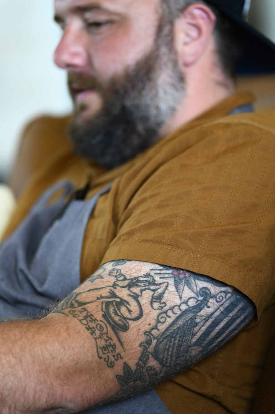 Lanning has a tattoo reading "Thomas Dale" on his left arm in memory of his father.