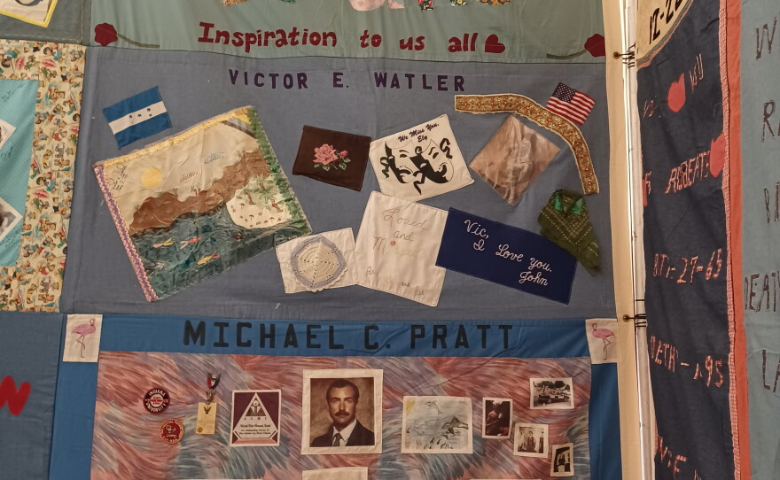 Part of the AIDS Memorial Quilt on exhibit in Springfield