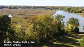 Part of existing right-of-way for the natural gas pipeline in Suffolk. (Image: TC Energy)