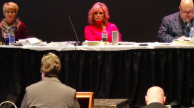 State Superintendent Jennifer McCormick listens during five hours of public comment about the proposed graduation pathways at the State Board of Education meeting Wednesday, Dec. 6, 2017.