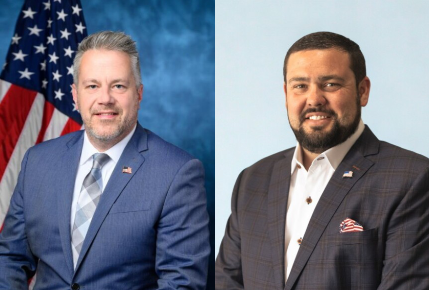Democratic Congressman Eric Sorensen (left) and Republican challenger Dillan Vancil.