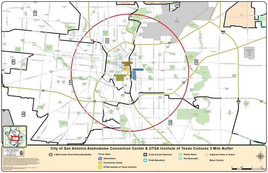 A map of the Project Finance Zone geographic area circled in red.