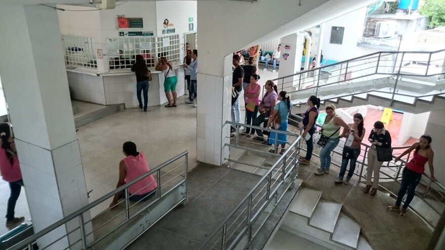 Patients wait to get care at the clinic. Over the last several months doctors here say they've seen about 150 pregnant women who have been exposed to Zika.