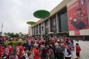 FILE -Fans wait in line to watch Game 4 of the Stanley Cup Final between the Florida Panthers and the Edmonton Oilers, at a watch party at Amerant Bank Arena, Saturday, June 15, 2024, in Sunrise, Fla. (AP Photo/Wilfredo Lee, FiIe)