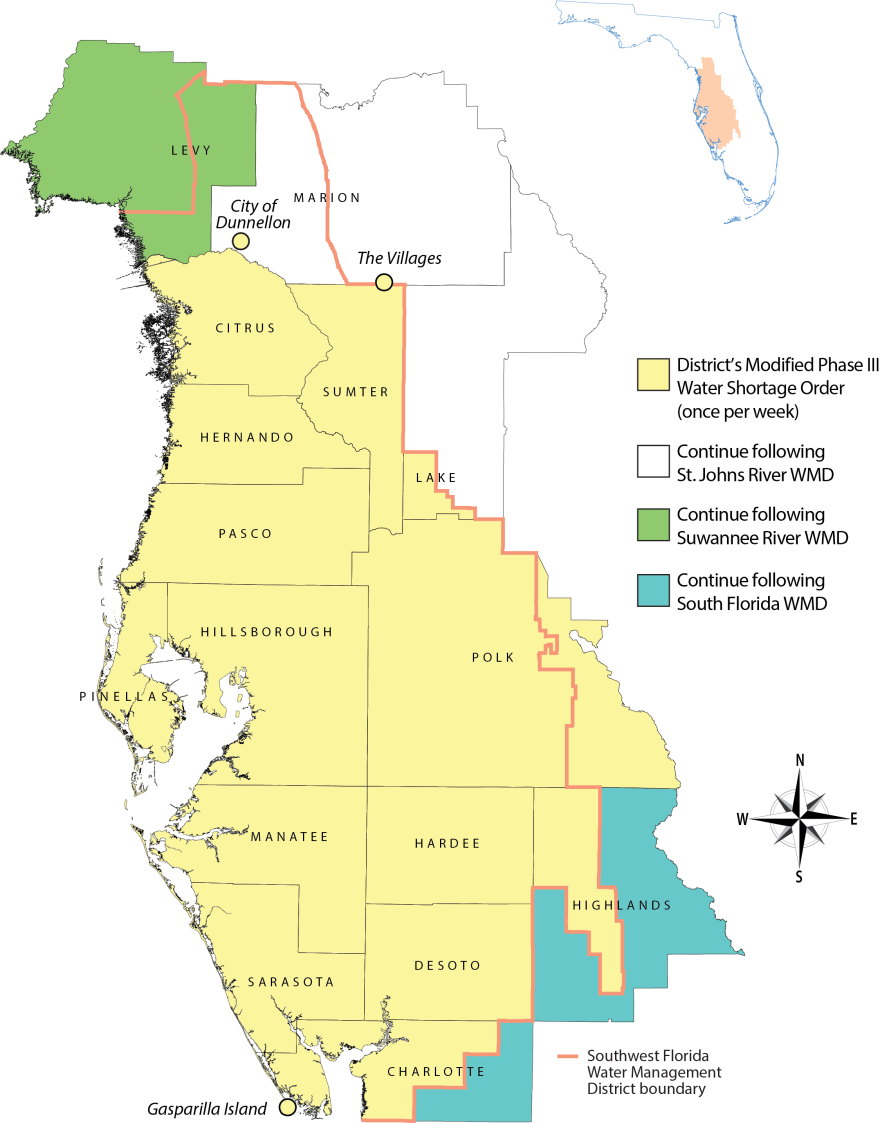 map of area counties and watering restrictions