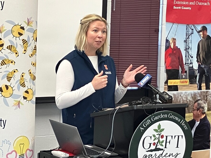 Tayler Louscher of the University of Illinois Extension talks about the 2026 GIFT Gardens program Monday, April 6, 2026.