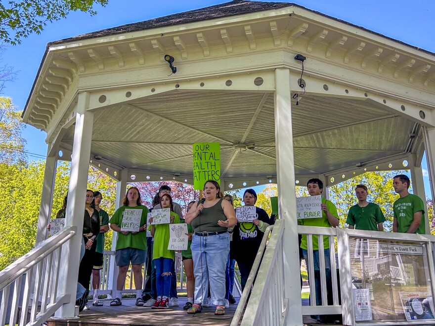 Killingly High School students rallied at Davis Park and held a sit-in at their school saying that the school-based mental health center recently approved by the board of education will not meet their needs.