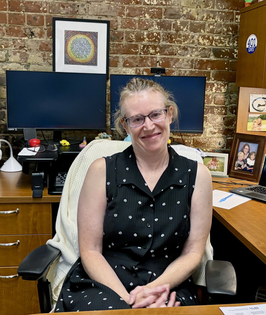 Nancy Wolanski, Director of the Alliance for Nonprofit Impact at United Way of Rhode Island, poses for a photo in her office in Providence, Aug. 31, 2026. Credit: Ocean State Media/Paul Singer