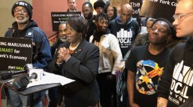 Assemblymember Crystal Peoples-Stokes, D-Buffalo, speaking at the Capital rally Tuesday. 