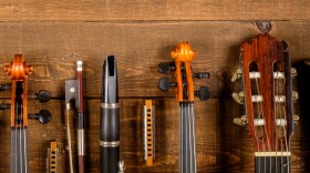 instrument in wood background