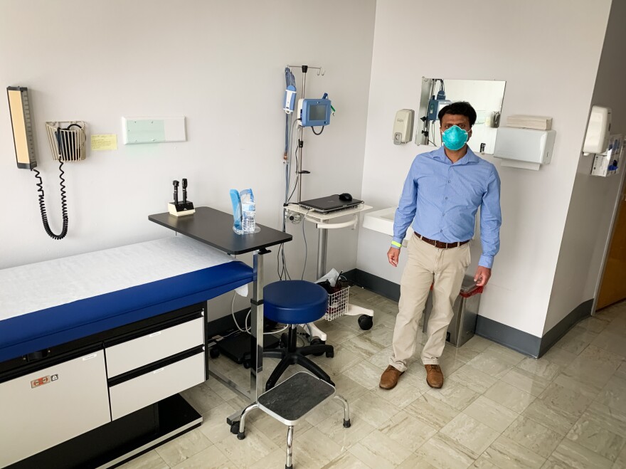 Dr. Rajbir Singh in one of the patient rooms at Meharry Medical College where volunteers will start receiving the Novavax coronavirus vaccine in October, as part of a phase three trial. Meharry, which is a historically Black medical school, wants to enroll more than 300 patients at this site and is planning special events to reach communities of color.