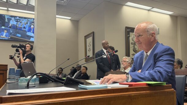 Sen. Jay Morris, R-West Monroe, presents Senate Bill 121 to the Senate and Governmental Affairs Committee in the early hours of Wednesday, May 13, 2026.