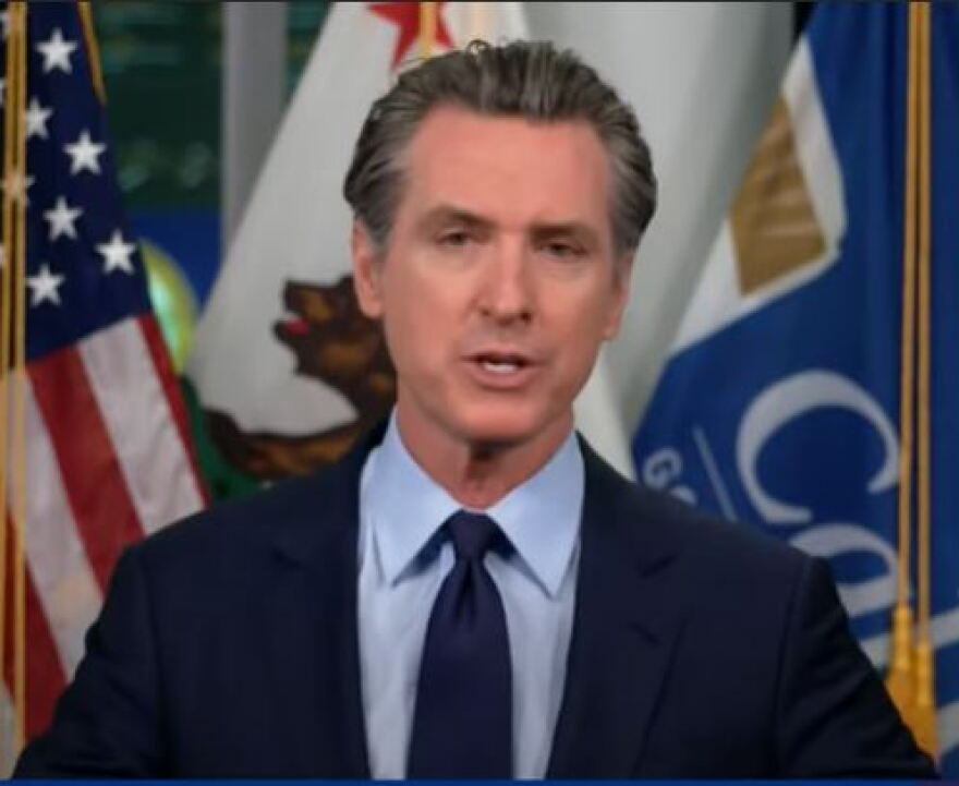 California Gov. Gavin Newsom gave a livestreamed update on the state's response to COVID-19 on Dec. 7, 2020.