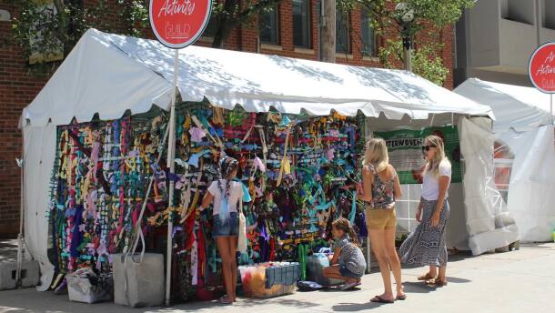 The Guild's art activity booth at the Ann Arbor Art Fair.