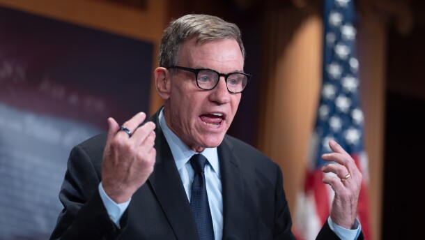 Sen. Mark Warner, D-Va., the top Democrat on the Senate Intelligence Committee, speaks about the Trump administration following reports that only Republican lawmakers received security briefings on the Trump-ordered military strikes against boats in the Caribbean, during a news conference at the Capitol in Washington, Thursday, Oct. 30, 2025.