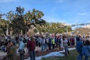 The large crowd gathered in front of the Historic Florida Capitol.