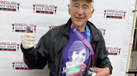 81-year-old George Chernowski finishes a marathon, raising thousands of dollars for families in need.