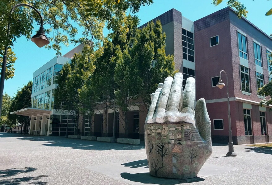 Outside of downtown near the Chico City Council in Chico, Calif. on April, 12, 2025. 
