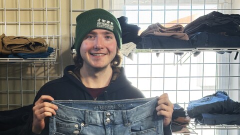 Scotty Monteith at the Tundra Women's Coalition thrift store on May 5, 2026, where he served as. Jesuit Volunteer.