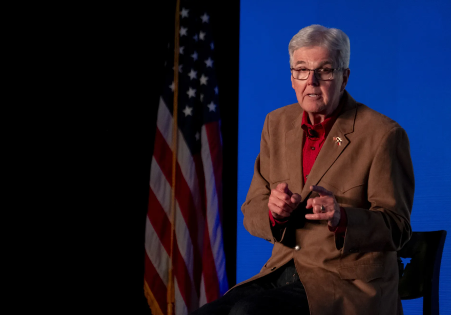 Lt. Gov. Dan Patrick speaks during the Texas Public Policy Foundation’s annual policy summit at the AT&T Executive Hotel & Conference Center in Austin on Wednesday, April 8, 2026.