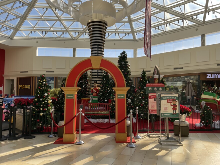 Christmas decorations at Christiana Mall in Newark.