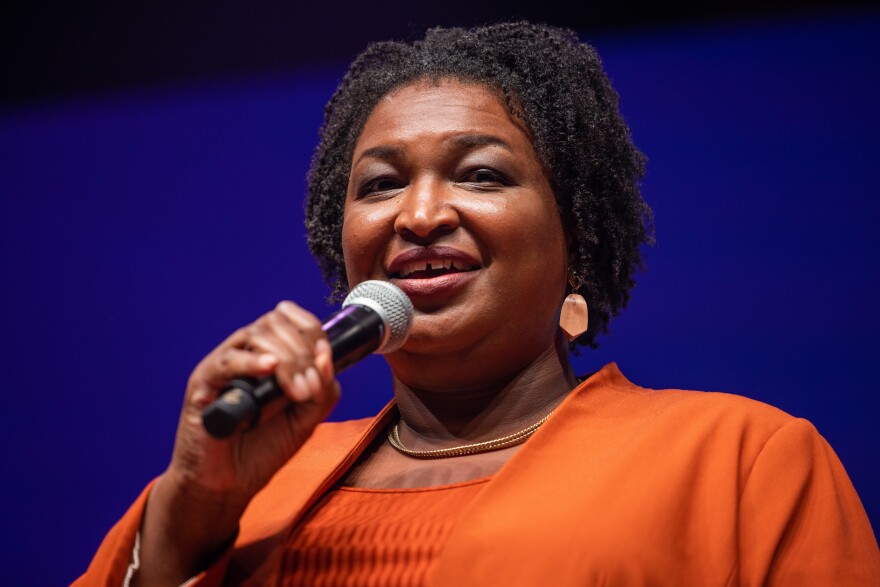 Democratic Gubernatorial candidate Stacey Abrams speaks at a rally in Atlanta, Georgia, United States on Nov. 5, 2022.