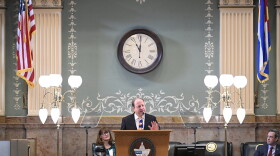 DENVER, COLORADO - JANUARY 17: Governor Jared Polis delivers the 2023 state of the state address to a joint session of the legislature in the House chamber at the state Capitol on January 17, 2023, in Denver, Colorado. (Photo by RJ Sangosti/The Denver Post, Pool)