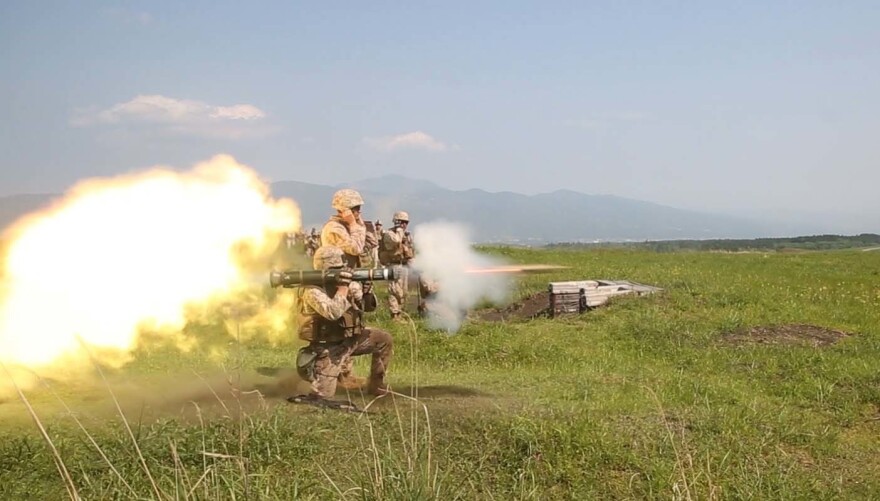 Sgt. John Wagley fires an AT4 anti-tank missile during a training session at Camp Fuji in Japan. Studies find that some who fire these weapons repeatedly have short-term problems with memory and thinking. It's still not clear, scientists say, whether those temporary changes can lead to permanent deficits.