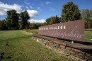 The Hampshire College sign at the entrance to the campus.