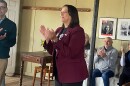 Massachusetts Lt. Gov. Kim Driscoll at Pelham Town Hall on April 13, 2026.