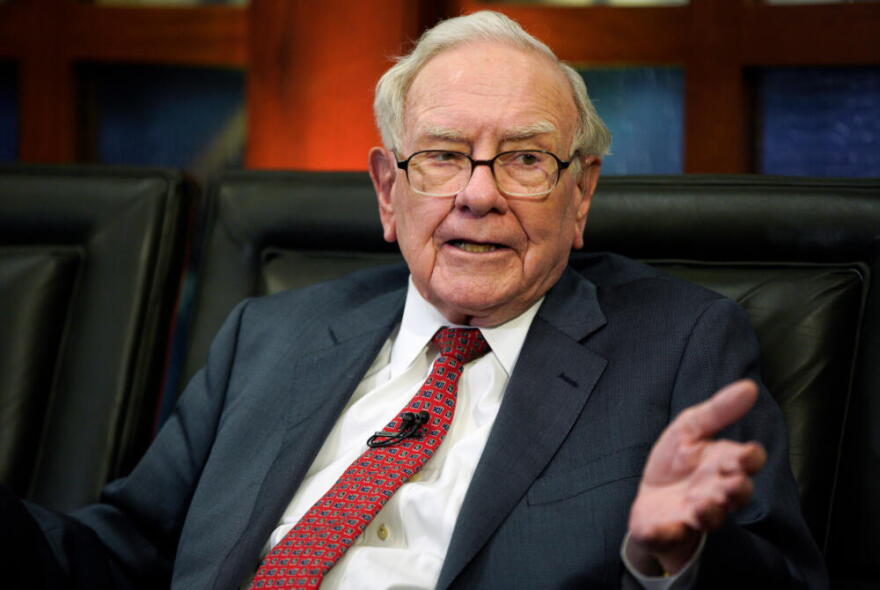 Berkshire Hathaway Chairman and CEO Warren Buffett speaks during an interview with Liz Claman on Fox Business Network's "Countdown to the Closing Bell," May 7, 2018, in Omaha, Nebraska. (Nati Harnik/AP)