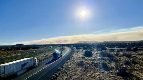 Smoke from the Pocket Fire near Flagstaff was visible 60 miles east of the city in June 2026.