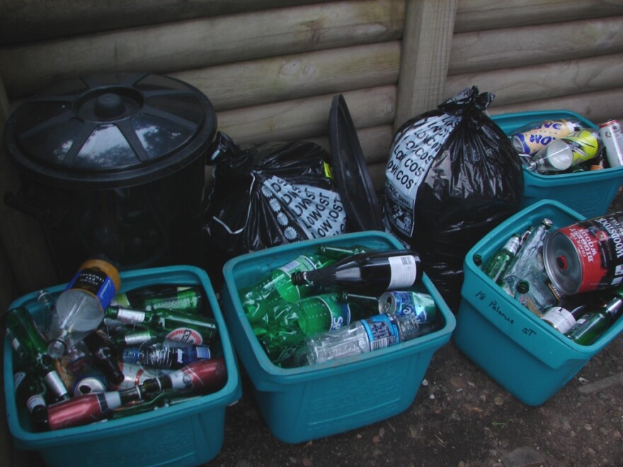 Full recycling bins. On Wednesday, Baltimore City officials announced that recycling services would shift to every other week amid worker shortages.