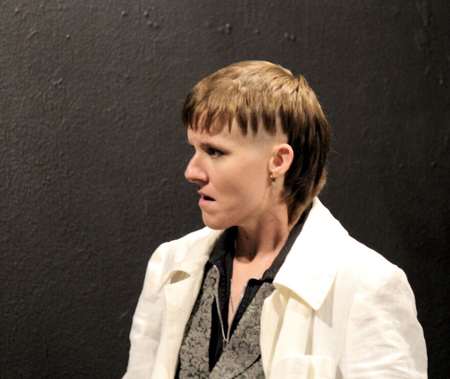 Amber McNew brings intensity to the role of inventor Elisha Gray.