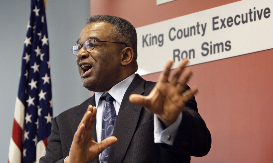 Former King County Executive Ron Sims speaks at a news conference where he announced that President Barack Obama would nominate him to be deputy secretary of the U.S. Department of Housing and Urban Development, Monday, Feb. 2, 2009, in Seattle.