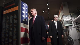 President Donald Trump, left, gets a tour of the newly-opened Mississippi Civil Rights Museum in Jackson, Miss., Saturday, Dec. 9, 2017. (Susan Walsh/AP)