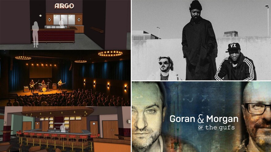 VEAUX (top right) and Goran & Morgan of The Gufs will play the first two shows at The Argo in Whitefish Bay.