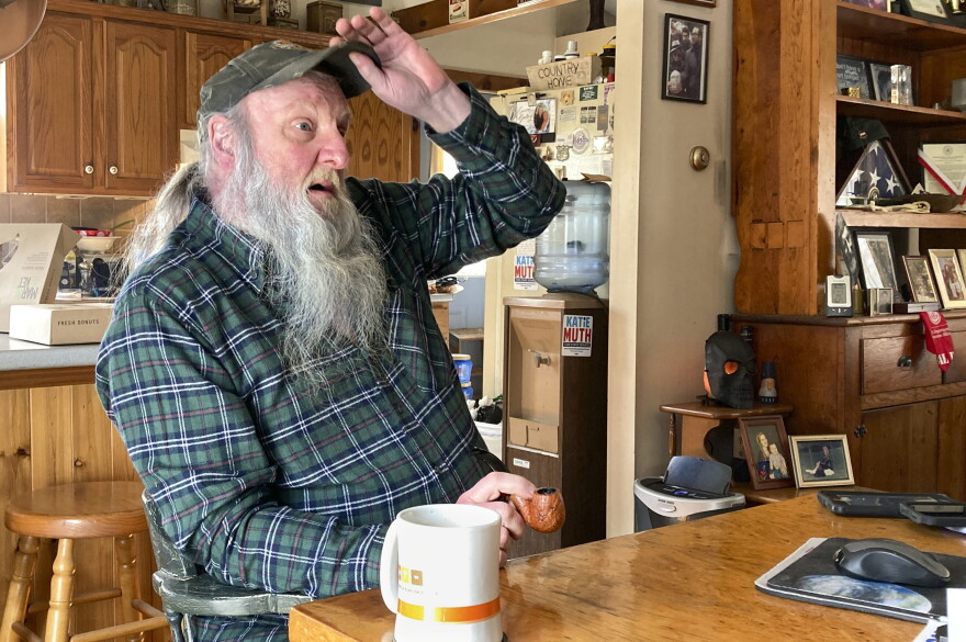 Ray Kemble talks about his water issues in his home in Dimock, Pa., Feb. 14, 2022. Kemble recently met with officials in the Pennsylvania attorney general's office regarding the criminal case against a gas driller charged with polluting Dimock's groundwater with methane. Faulty gas wells drilled by Cabot Oil & Gas were blamed for leaking methane into the groundwater in Dimock, in one of the best-known pollution cases ever to emerge from the U.S. drilling and fracking boom.