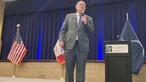 Bettendorf Mayor Bob Gallagher gives his annual "State of the City" address Wednesday, Feb. 25, 2026 at the QC Waterfront Convention Center.