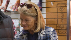 Sen. Murkowski was in Kodiak August 2023 to show what food security looks like on the island. (Brian Venua/KMXT)