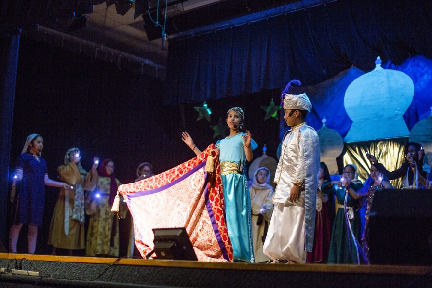 Palm Elementary students perform a scene from Aladdin