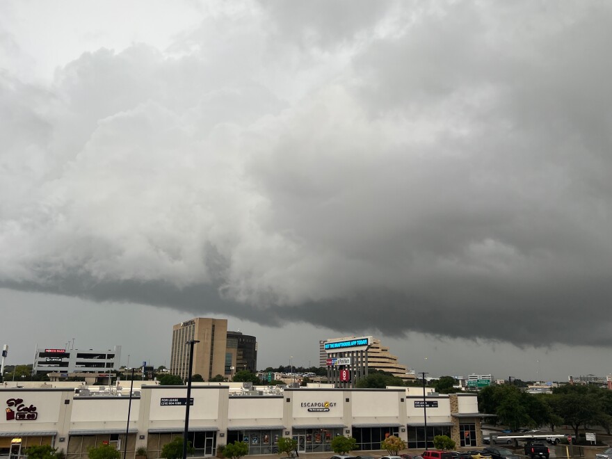 Storm clouds build over Park North in San Antonio on Tuesday ahead of additional rounds of rain expected through Thursday.