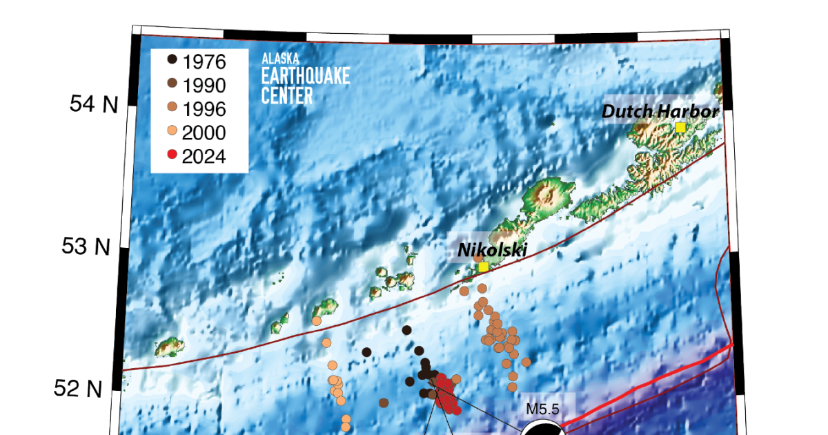 An earthquake swarm shakes the Fox Islands.  Scientists say the reason is unknown