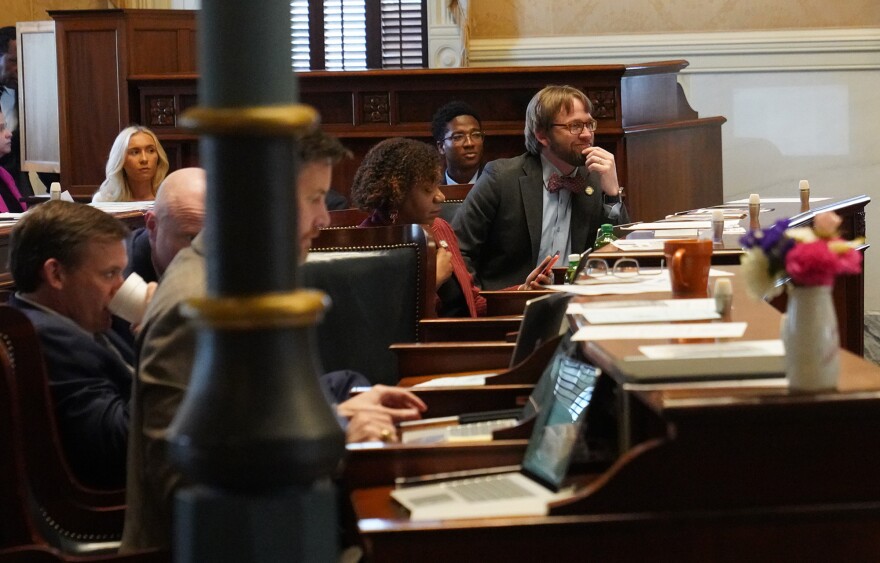 Sen. Jeffrey Graham, D-Kershaw, listens in the Senate chamber at the South Carolina Statehouse on Jan. 21 , 2026.