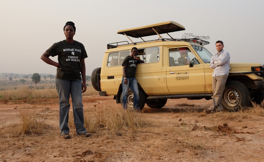 From left to right, RECaP research assistant Sophia Jingo, Tutilo Mudumba and Robert Montgomery