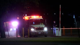 Emergency vehicles arrive at Riverbend Maximum Security Institution after the execution of Christa Pike was halted Wednesday.