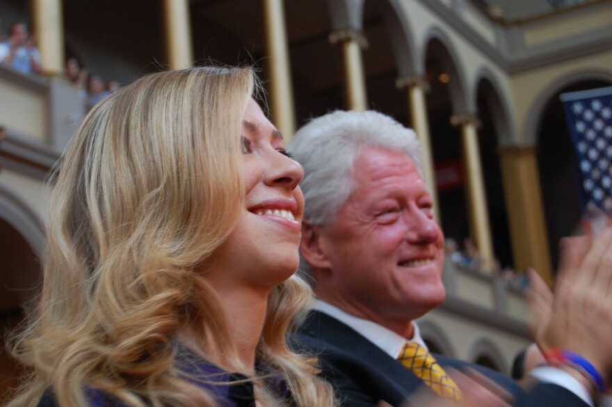 Chelsea and Bill Clinton in 2008.