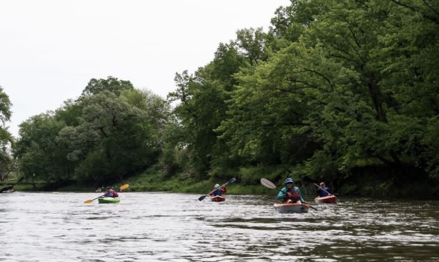 Some people paddling on the Little Sioux River in Iowa are shown in a June photo of the Inkpaduta Canoe Trail Facebook page.