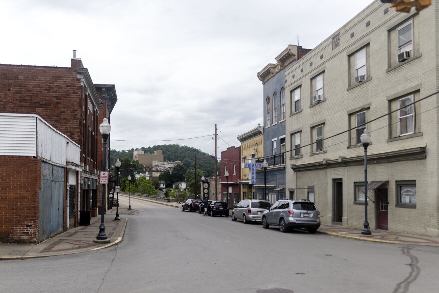 The Clarksburg Mission (right side of street) occupies several buildings, including offices, dormitories and thrift shop, on North 4th Street in Clarksburg.